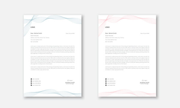 Simple And Minimal Corporate Business Company Letterhead Editable Template Design