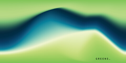 Abstract and colorful fluid gradient mesh background template copy space. Vibrant liquid backdrop design. Smooth green and blue color gradation template for poster, banner or cover.