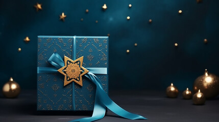 Ramadan festival greetings card with gift box