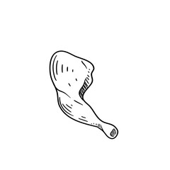 chicken meat barbeque hand drawn