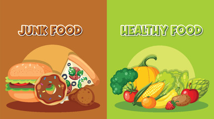 Comparison of Healthy Food vs Unhealthy Junk Food