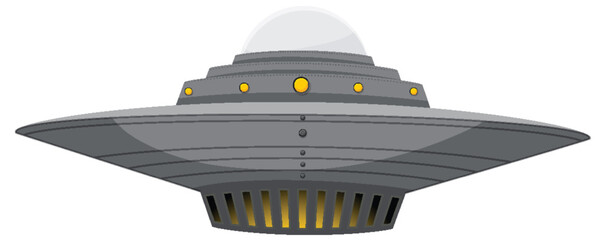 Isolated UFO UAP Cartoon from a Side Angle © brgfx