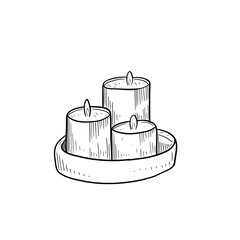 candle spa icon handdrawn 