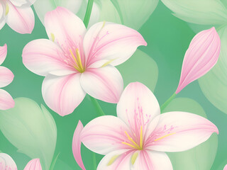 seamless pattern with pink flowers,ai generative