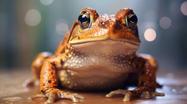 close-up portrait of a Frog against textured background, AI generated, background image