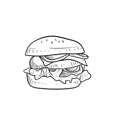 hamburger handdrawn illustration 