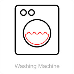 Washing Machine and machine icon concept 