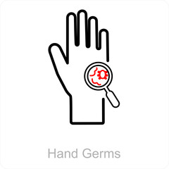 Hand Germs and drop icon concept 