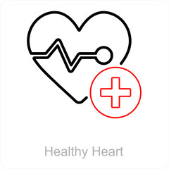 Obraz premium Healthy Heart and heart icon concept 