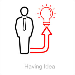 Having Idea and idea icon concept 