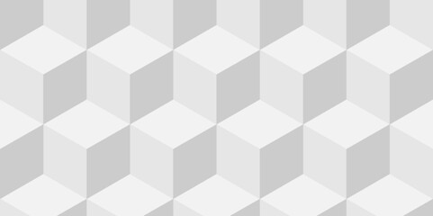Abstract white cube triangle geometric square seamless background. Seamless blockchain technology pattern. Vector illustration pattern with blocks. Abstract geometric design print of cubes pattern.
