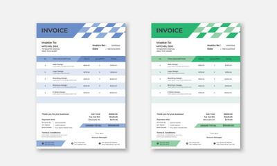 simple and creative invoice template vector for  corporate business company