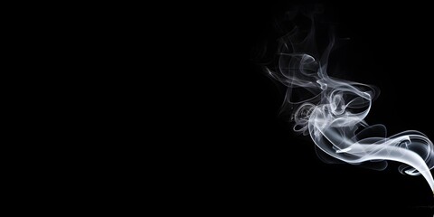 smoke from cigarette on black blackground. Generative AI