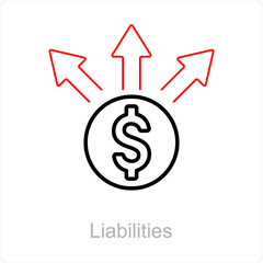 Liabilities and money icon concept 