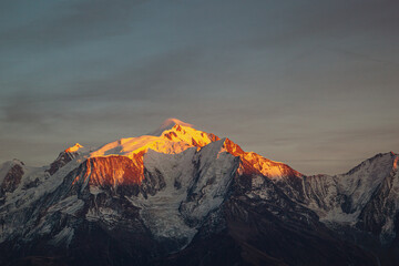 Mont Blanc, highest mountain of Europe