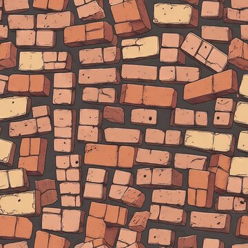 toonish illustrated style brick wall background