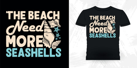 Funny Shell Collector Beach Shelling Vintage Seashell T-shirt Design