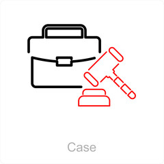 Case and office bag icon concept
