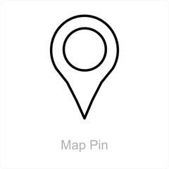 Map Pin and pin icon concept
