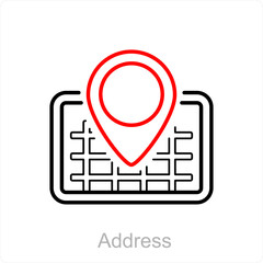 Address and map icon concept