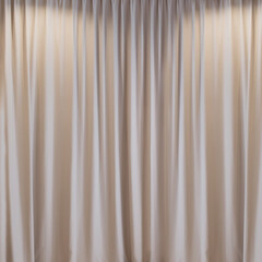 Obraz premium Beige curtain that dropped down as a straight line. Square. Background for inserting text, empty spaces.