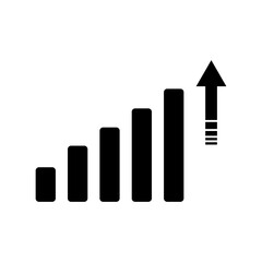 graphic chart rising up icon vector design template with transparent background