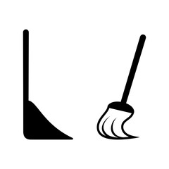 Broom icon vector design template illustrator on transparent background
