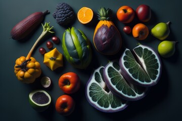 fruit, berries and vegetables