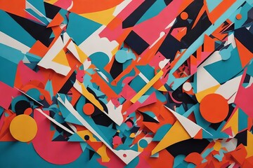abstract background with colorful irregular shapes and patterns
