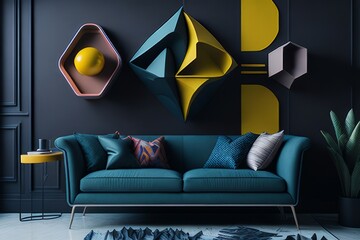 A modern interior design for a living room 