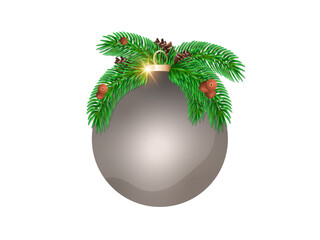 Christmas tree. Christmas decoration. Christmas ball. Pine. Spruce cone. New year 2024. Christmas icons