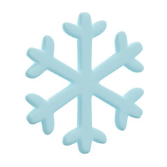 3D renderring Snowflake icon Object