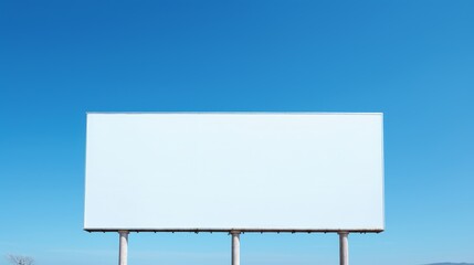 Obraz premium Empty billboard on sunny clear blue sky AI generated illustration