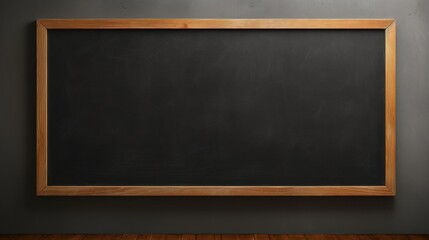 Empty blackboard on a white wall AI generated illustration