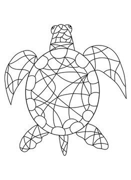 Sea Turtle Icon Isolated on White Background.