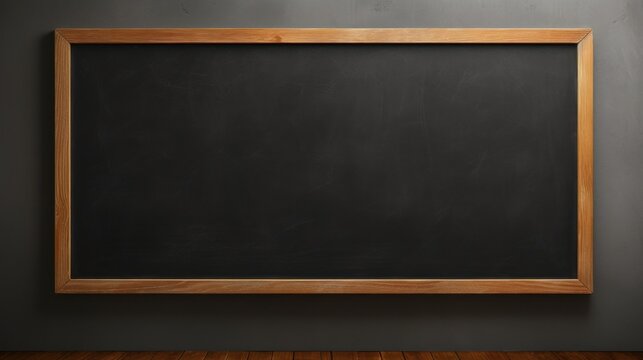 Empty blackboard on a white wall AI generated illustration