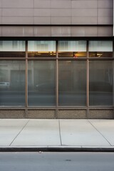 Empty storefront with clean glass windows AI generated illustration