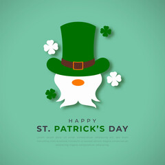 Happy St. Patrick’s Day Paper cut style Vector Design Illustration for Background, Poster, Banner, Advertising, Greeting Card