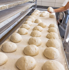 Fototapeta na wymiar Bread dough in bakery