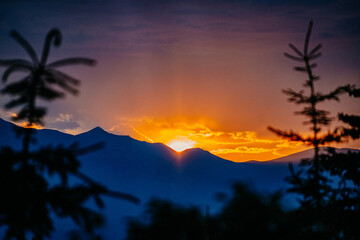 sunset in the mountains