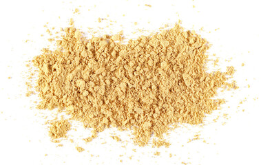  Ginger powder isolated on white, top view