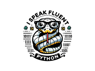 I speak fluent python creative tshirt idea programming nerd geek humor lifestyle typography vector illustration sweatshirt clothing