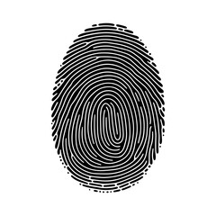 Fingerprint icon. Black fingerprint. Concept of fingerprint recognition