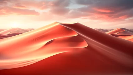 Rolgordijnen Sand dunes in the desert at sunset. © art4all