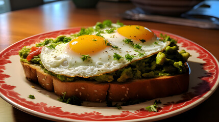 Delicious sandwich with eggs