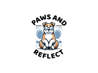 paws and reflect creative tshirt idea lifestyle dog pet dog lover vector illustration sweatshirt clothing