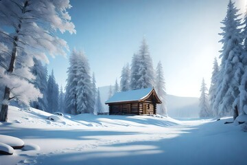 snow covered house