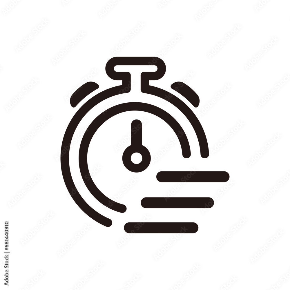 Wall mural stopwatch, timer ( quick, speed ) vector icon illustration