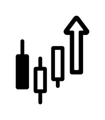 Rise on stock price vector icon illustration