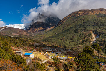 Beautiful Himalayan Landscape of Sele La Pass in Kanchenjunga Mountain, Nepal before Chairam Viilage